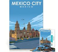 Rompecabezas de 1000 Piezas para Adultos,Ciudad de México,Arte de Viaje,Arte de Corte preciso,Desafío Inteligente,Juego Divertido para el Tiempo Libre,Decoración navideña para la Pared (50x75cm)