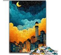Rompecabezas de 1000 Piezas para Adultos Ciudad de Noche, Juego Familiar para aliviar el estrés, desafío difícil, Potencia el Amor en Pareja tamaño 50x75cm