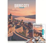 Rompecabezas de 1000 Piezas para Adultos, Ciudad de Quebec, Canadá, Juego de ingenio, Alivia el estrés, Cada Pieza es única 50x75cm