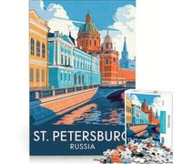 Rompecabezas de 1000 Piezas para Adultos: Ciudad de San Petersburgo, Juego Educativo, Carrera de Velocidad Manual, Regalo de cumpleaños, Regalos de Viaje 38x26cm