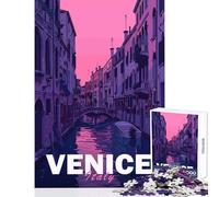 Rompecabezas de 1000 Piezas para Adultos Ciudad estética de Venecia Juguetes de decoración del hogar Grandes Regalos y Juguetes Juegos relajantes desafiantes para completar tamaño 38x26cm