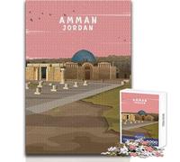 Rompecabezas de 1000 Piezas para Adultos, Ciudadela de Amán, Jordania, Arte Acogedor, Relajante, para Interiores, Tiempo de inactividad, Juguete de Corte de precisión avanzado, tamaño 38x52cm