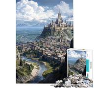 Rompecabezas de 1000 Piezas para Adultos Ciudadela de la Montaña Celestial Rompecabezas para Adultos Juguetes antiestrés Mejora la Memoria Regalo Ideal para Toda la Familia (Tamaño 38x52cm)
