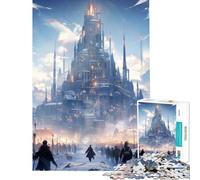 Rompecabezas de 1000 Piezas para Adultos Ciudadela gótica Helada Juego práctico y Educativo Juguete Ideal para Regalar y divertirse en Familia (tamaño 50x75cm)