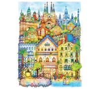 Rompecabezas de 1000 piezas para adultos Ciudades: Barcelona Madalina Tantareanu Ciudad colorida Rompecabezas de 27x20