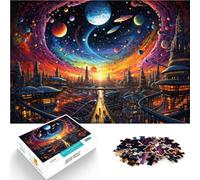 Rompecabezas de 1000 piezas para adultos, ciudades en el planeta, juegos educativos, 19.7 x 29.5 pulgadas, alivio del estrés, Staycation Kill time