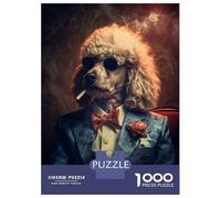 Rompecabezas De 1000 Piezas para Adultos Classy Poodle Rompecabezas De Juguete Decoración De Pared Una Obra De Arte Cumpleaños Y Navidad 52x38cm/1000pcs