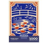 Rompecabezas De 1000 Piezas para Adultos Claude Monet Water Lilies Rompecabezas para Adultos Juguetes Antiestrés Decoración del Hogar Regalos para Amigos Y Familiares 70x50cm/1000pcs