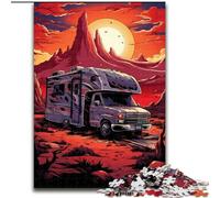 Rompecabezas de 1000 Piezas para Adultos,Coche al Atardecer,Hecho de Madera,lo Que lo Convierte en un Gran Regalo para la diversión Familiar de 50x75cm para Vacaciones,cumpleaños y Noches de Juegos