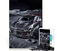 Rompecabezas de 1000 Piezas para Adultos Coche Deportivo Negro en Marte Juego de Bordes limpios,Juego de lógica,Juego de Entretenimiento,decoración navideña 38x26cm