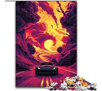 Rompecabezas de 1000 Piezas para Adultos, Coches Deportivos clásicos Coloridos de Madera, Navidad y Año Nuevo, 50x75cm para Juego Interactivo Familiar