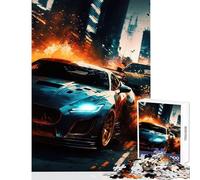 Rompecabezas de 1000 Piezas para Adultos Coches el Mejor Coche de Rápido y Furioso Juguetes antiestrés Regalo de cumpleaños Juego de ingenio Cada Pieza es única (tamaño 50x75cm)