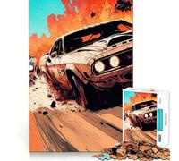 Rompecabezas de 1000 Piezas para Adultos Coches,Rápidos y Furiosos,Corte preciso,Arte,Juego Creativo,Ocio,Divertido,Regalo de cumpleaños (38x52cm)