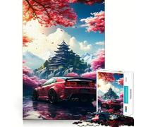 Rompecabezas de 1000 Piezas para Adultos Coches,Templo japonés,decoración,Juguete para ejercitar la Mente,Entretenimiento Casual, (50x75cm)