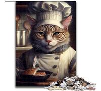 Rompecabezas de 1000 Piezas para Adultos, Cocinero Gato, Rompecabezas Imposible para Adultos y Adolescentes, Juegos desafiantes (tamaño 50x75cm)