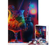 Rompecabezas de 1000 Piezas para Adultos cóctel Bebida decoración del hogar Juguetes Regalos de Amigo Secreto Juego práctico Entrena tu Cerebro y Tus Manos tamaño 38x26cm