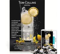 Rompecabezas de 1000 Piezas para Adultos cóctel Tom Collins Juego de ingenio dificultad Alta para Fortalecer el Amor en Pareja 38x26cm