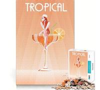 Rompecabezas de 1000 Piezas para Adultos Cóctel Tropical,Arte de Corte Fino,Juego de Habilidades de Pensamiento,Juego para Tiempos de Relajación,Decoración Navideña (50x75cm)