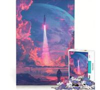 Rompecabezas de 1000 Piezas para Adultos Cohete Espacial Juegos Familiares Carrera de Velocidad Ideal para Decorar el Escritorio 50x75cm