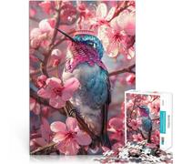 Rompecabezas de 1000 Piezas para Adultos “Colibrí Azul” Hecho de Papel,Apto para Mayores de 14 años. Juegos Divertidos para la Familia Regalo Divertido para la Familia。tamaño:26x38cm