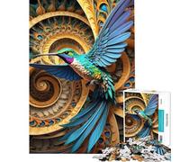 Rompecabezas de 1000 Piezas para Adultos Colibrí de Cola Violeta Juegos Familiares para divertirse en Familia Difícil y desafiante (Tamaño 50x75cm)