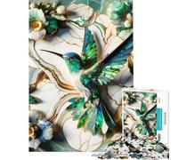 Rompecabezas de 1000 Piezas para Adultos Colibrí Kintsugi Rompecabezas artísticos para Adultos Juegos Familiares desafío difícil cumpleaños y Navidad (tamaño 38x26cm)