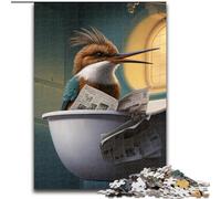 Rompecabezas de 1000 Piezas para Adultos Colibrí Leyendo periódico Rompecabezas Imposible para Adultos tamaño 50x75cm Día de la Madre, cumpleaños, Navidad