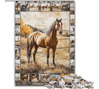 Rompecabezas de 1000 Piezas para Adultos, Collage de Caballos, de cartón, 26x38cm, para días Festivos, cumpleaños y Noches de Juegos en Familia