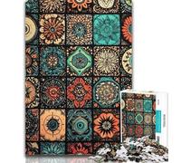 Rompecabezas de 1000 Piezas para Adultos, Collage de Flores de Mandala, 1000 Piezas para Adolescentes, Juegos educativos, decoración del hogar, Regalo de cumpleaños, Regalos, Arte de Pared, 50x75cm