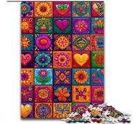 Rompecabezas de 1000 Piezas para Adultos, Collage de Flores y Mandalas de Madera, Ideal para Relajarse y Decorar el hogar, tamaño 50x75cm