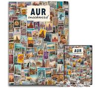 Rompecabezas de 1000 Piezas para Adultos, Collage de París, de cartón, cumpleaños, Fiestas y decoración del hogar, 26x38cm