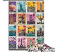 Rompecabezas de 1000 Piezas para Adultos, Collage de París, Juego Interactivo Familiar, navideño, Juego de Actividades Familiares, 50x75cm