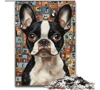 Rompecabezas de 1000 Piezas para Adultos, Collage de Perro Boston Terrier, Rompecabezas desafiantes de 50x75cm, Juego para Adultos, Regalo, Juego Interactivo Familiar, desafío Mental, Regalo