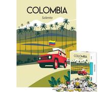 Rompecabezas de 1000 Piezas para Adultos Colombia Salento Palms Tra Juego Educativo Juguetes educativos de Aprendizaje Excelentes Regalos y Juguetes adecuados para Parejas Tamaño 75x50cm