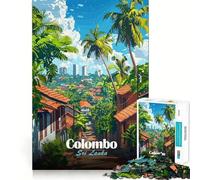 Rompecabezas de 1000 Piezas para Adultos,Colombo,Sri Lanka,póster de Viaje,Arte de Corte Suave,Actividad Cerebral Inteligente,diversión,Tiempo Libre,decoración navideña,Regalo (50x75cm)