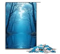 Rompecabezas de 1000 Piezas para Adultos Color Azul Agua de manantial Rompecabezas de Madera para niños Juego Educativo para Adultos 1000 Piezas (75 x 50 cm)