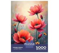 Rompecabezas De 1000 Piezas para Adultos Colorful Array of Blooming Pink Flowers Rompecabezas para Adultos Juegos Divertidos Desafío Difícil Interacción Entre Padres E Hijos 38x26cm/1000pcs