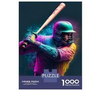 Rompecabezas De 1000 Piezas para Adultos Colorful Baseball Player Rompecabezas para Adolescentes Juego Práctico Desafío Difícil Regalo De Cumpleaños, Regalos, 38x26cm/1000pcs
