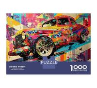 Rompecabezas De 1000 Piezas para Adultos Colorful Car on Skateboard Art Print Rompecabezas para Adultos Juegos Divertidos Una Obra De Arte Oferta como Regalos para Toda La Familia 52x38cm/1000pcs