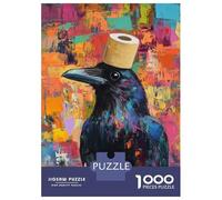 Rompecabezas De 1000 Piezas para Adultos Colorful Crow with Roll Hat Rompecabezas para Adultos Juegos De Relajación Regalo De Cumpleaños Interacción Entre Padres E Hijos 70x50cm/1000pcs