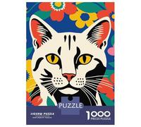 Rompecabezas De 1000 Piezas para Adultos Colorful Cute Cat Rompecabezas para Adultos Juego Familiar Vacaciones En Casa Matar El Tiempo Desafiante De Completar 38x26cm/1000pcs