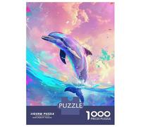 Rompecabezas De 1000 Piezas para Adultos Colorful Dolphin Art Print Rompecabezas para Adolescentes Juguetes De Bricolaje Desafío Difícil Juego Desafiante Regalos 70x50cm/1000pcs