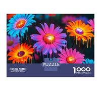 Rompecabezas De 1000 Piezas para Adultos Colorful Dripping Daisies Rompecabezas para Adultos Juegos De Relajación Una Obra De Arte Regalos para Amigos Y Familiares 38x26cm/1000pcs