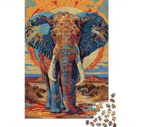 Rompecabezas De 1000 Piezas para Adultos Colorful Elephant Art Print Rompecabezas para Adolescentes Juego De Ingenio Análisis Y Lógica Difícil Y Desafiante 52x38cm/1000pcs