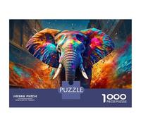 Rompecabezas De 1000 Piezas para Adultos Colorful Elephant Art Rompecabezas para Adultos Juegos De Relajación Análisis Y Lógica Reducción del Estrés Regalos 38x26cm/1000pcs