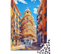 Rompecabezas De 1000 Piezas para Adultos Colorful European Street Scene Rompecabezas para Adultos Juegos De Relajación Análisis Y Lógica Regalos para Amigos Y Familiares 52x38cm/1000pcs