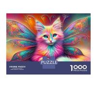 Rompecabezas De 1000 Piezas para Adultos Colorful Fantasy Cat Art-2 Rompecabezas para Adultos Juegos Familiares Que Mejoran La Memoria Interacción Entre Padres E Hijos 38x26cm/1000pcs