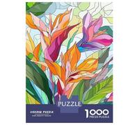 Rompecabezas De 1000 Piezas para Adultos Colorful Floral Illustration Rompecabezas para Adultos Juegos Divertidos Análisis Y Lógica Regalos para Amigos Y Familiares 52x38cm/1000pcs