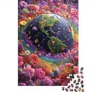 Rompecabezas De 1000 Piezas para Adultos Colorful Flowers Earth Day Rompecabezas para Adultos Juegos Familiares Decoración del Hogar Desafío Educativo 52x38cm/1000pcs