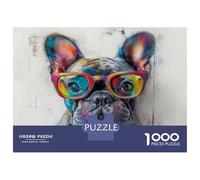 Rompecabezas De 1000 Piezas para Adultos Colorful French Bulldog Art Print-1 Rompecabezas para Adultos Juego De Ingenio para La Diversión Familiar Cumpleaños 38x26cm/1000pcs